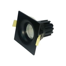 DM202710  Bruve S 15 Powered by Philips 15W 1350lm 4000K 60° Engine, 350mA,Matt Black,Fixed Recessed Square Spotlight,Inner Glass Cover,IP65.